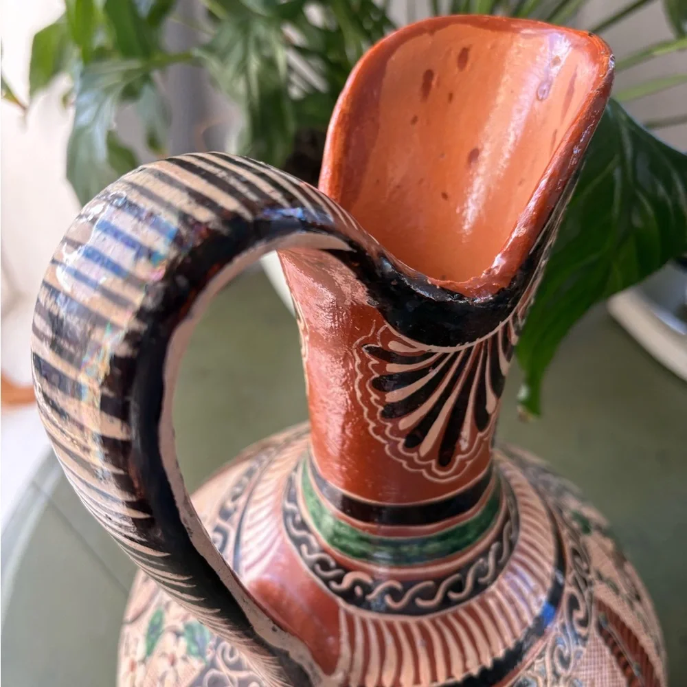 Handcrafted Ceramic Pitcher with Intricate Patterns - Picture 4 of 8